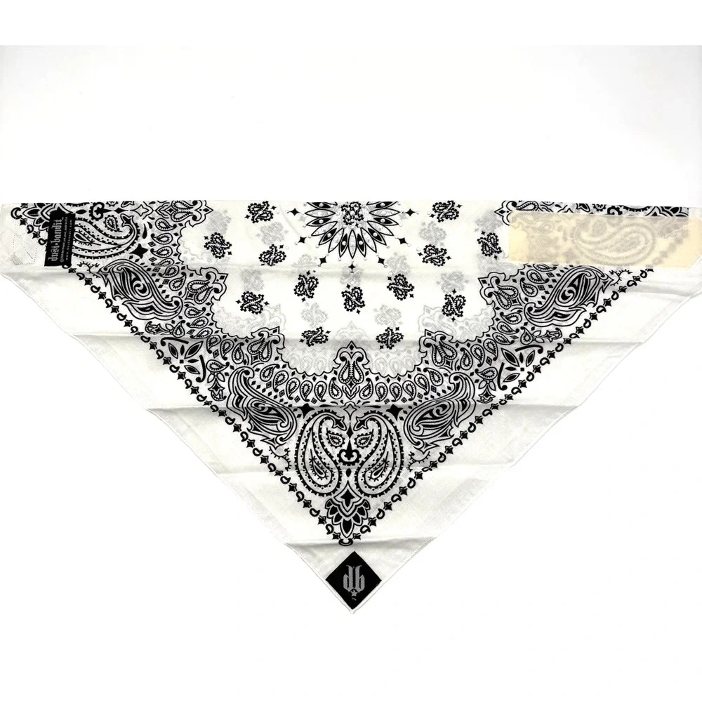 2004 Dust Bandit Handmade White Cotton Bandana Headband w Bling Rhinestones OSFM